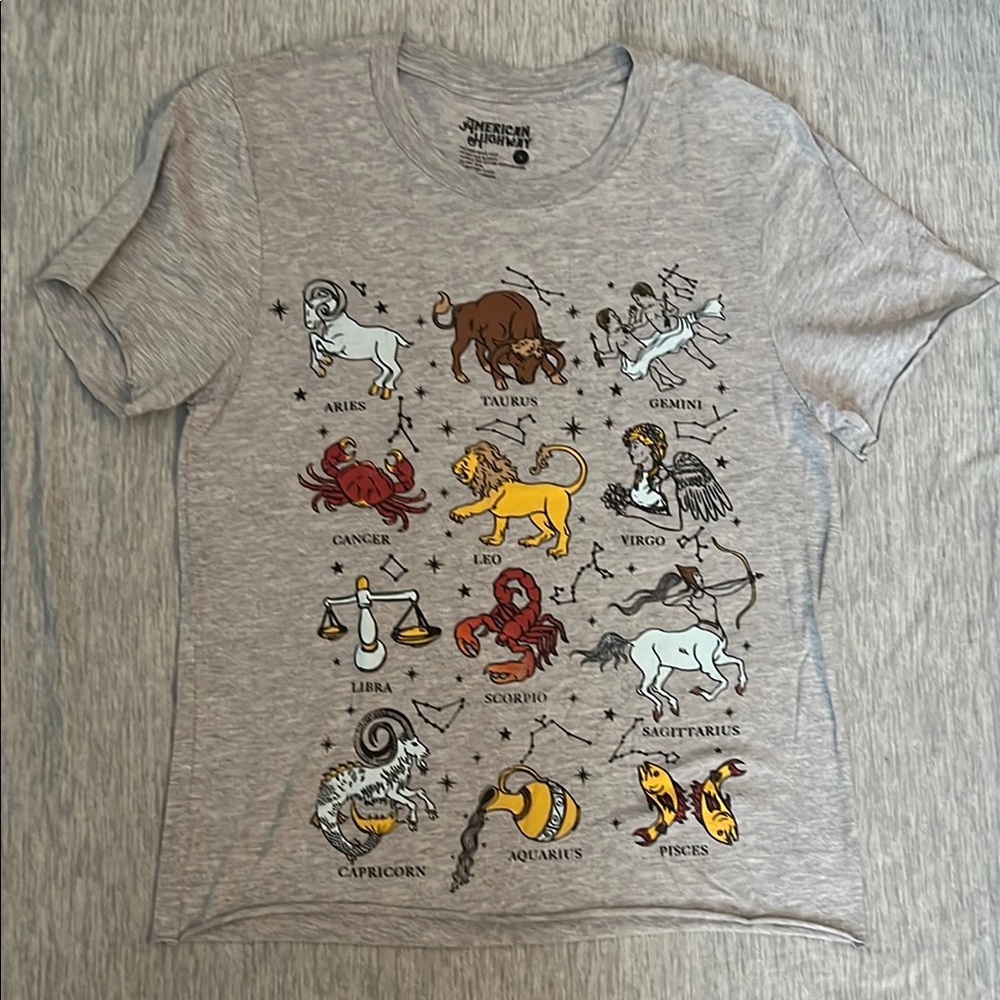 American Highway Heather Gray Zodiac Tee